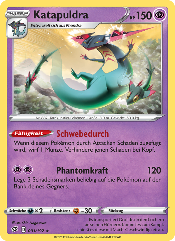 Katapuldra 91 — Clash der Rebellen (German Pokémon TCG card)