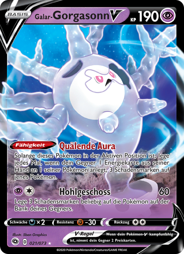 Galar-Gorgasonn V 21 — Weg des Champs (German Pokémon TCG card)