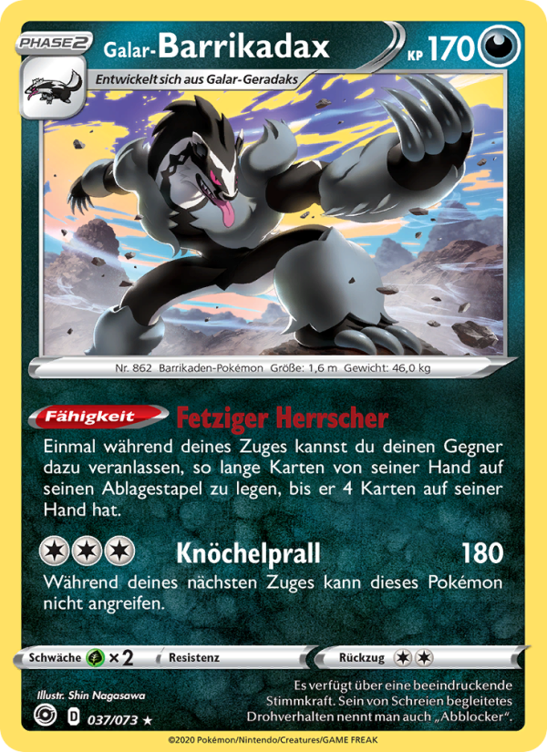 Galar-Barrikadax 37 — Weg des Champs (German Pokémon TCG card)
