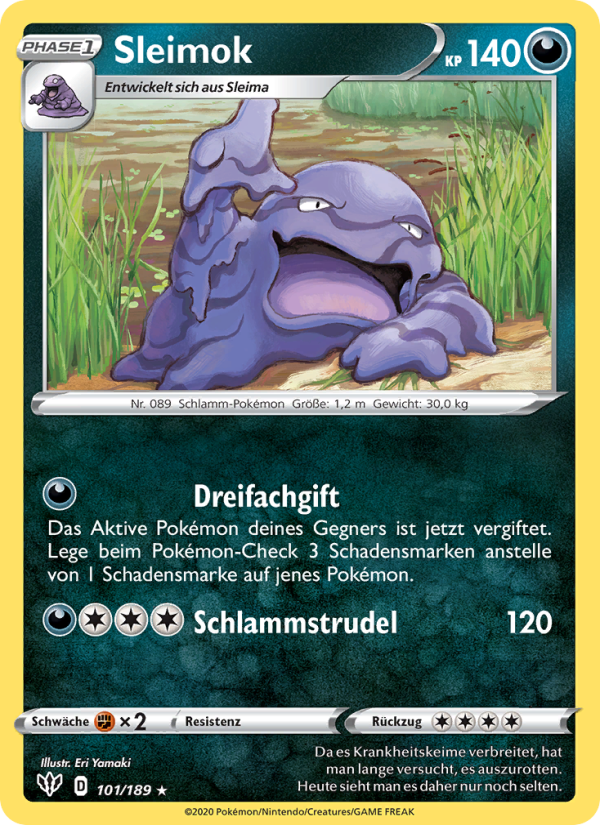 Sleimok 101 — Flammende Finsternis (German Pokémon TCG card)