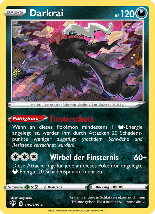 Darkrai 105 — Flammende Finsternis (German Pokémon TCG card)