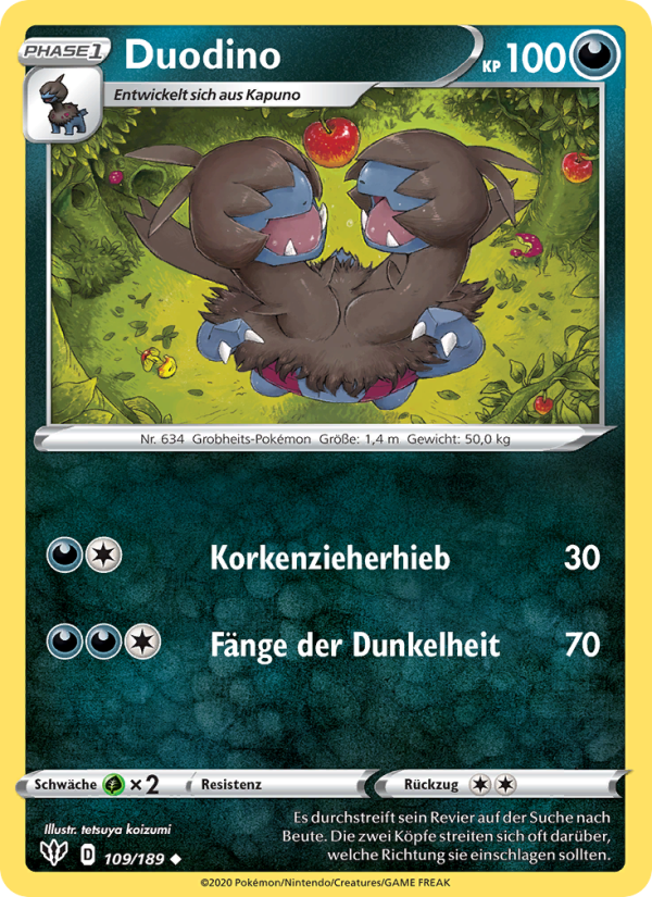 Duodino 109 — Flammende Finsternis (German Pokémon TCG card)