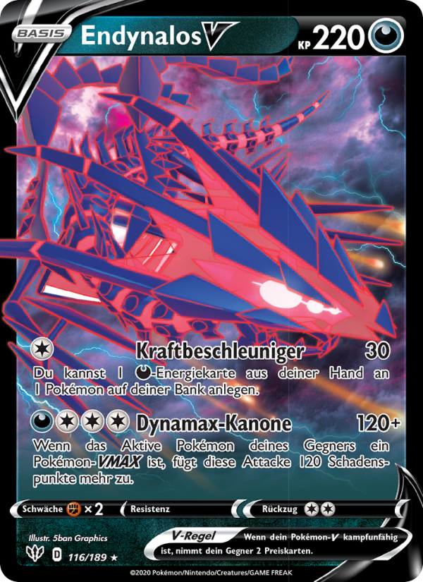 Endynalos V 116 — Flammende Finsternis (German Pokémon TCG card)