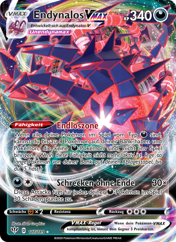 Endynalos VMAX 117 — Flammende Finsternis (German Pokémon TCG card)