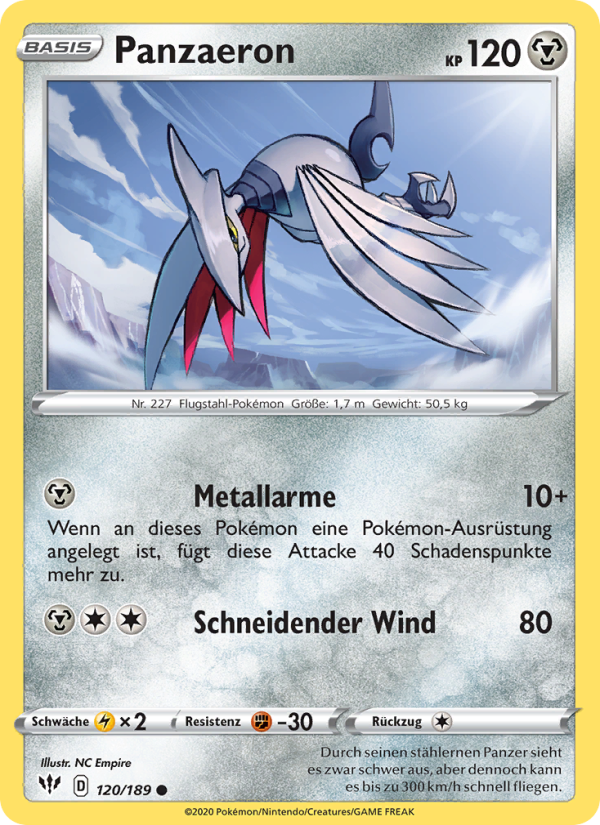Panzaeron 120 — Flammende Finsternis (German Pokémon TCG card)