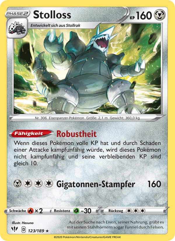 Stolloss 123 — Flammende Finsternis (German Pokémon TCG card)