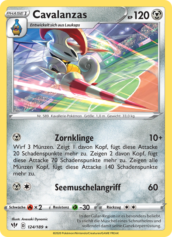 Cavalanzas 124 — Flammende Finsternis (German Pokémon TCG card)