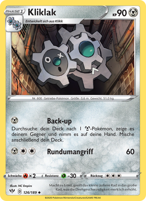 Kliklak 126 — Flammende Finsternis (German Pokémon TCG card)
