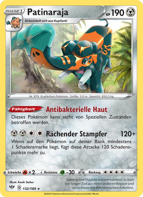 Patinaraja 132 — Flammende Finsternis (German Pokémon TCG card)