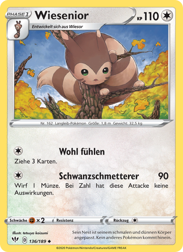 Wiesenior 136 — Flammende Finsternis (German Pokémon TCG card)