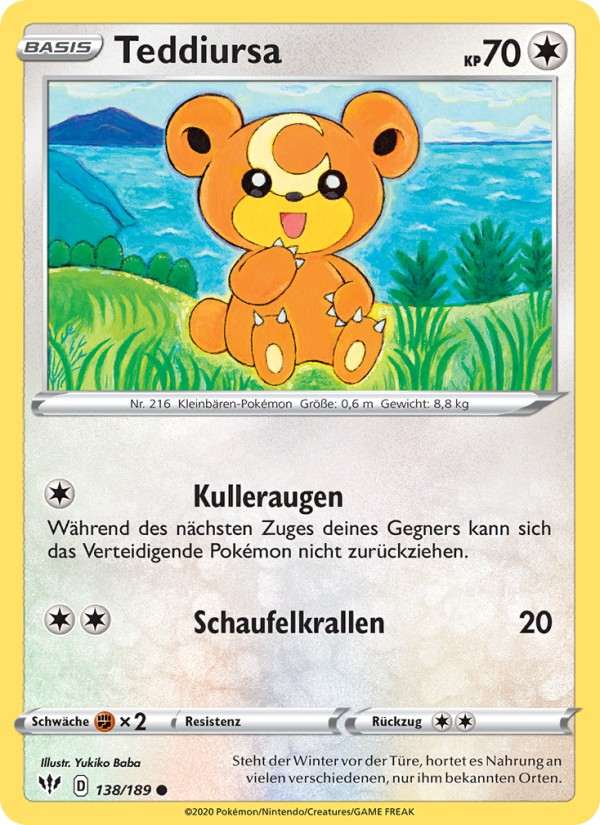 Teddiursa 138 — Flammende Finsternis (German Pokémon TCG card)