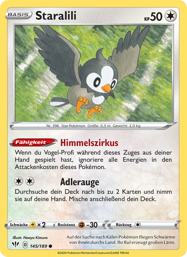 Staralili 145 — Flammende Finsternis (German Pokémon TCG card)