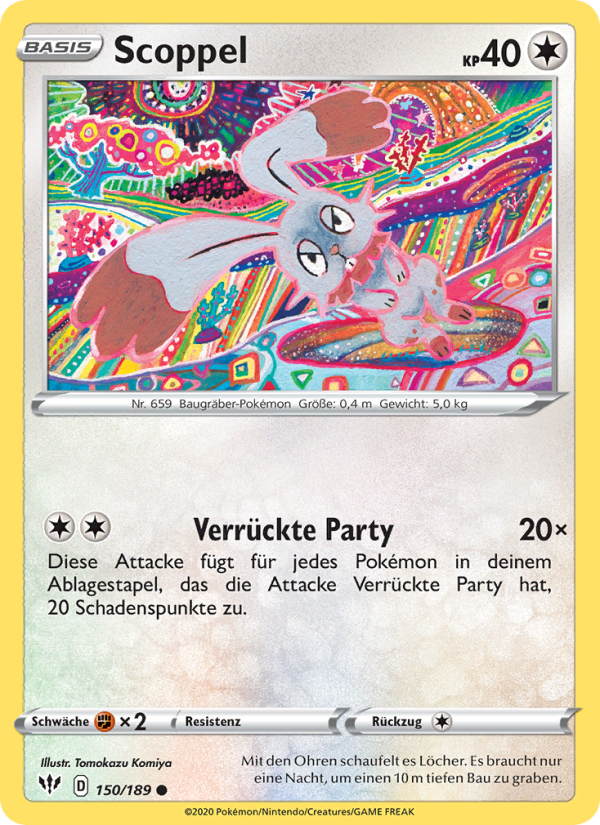 Scoppel 150 — Flammende Finsternis (German Pokémon TCG card)