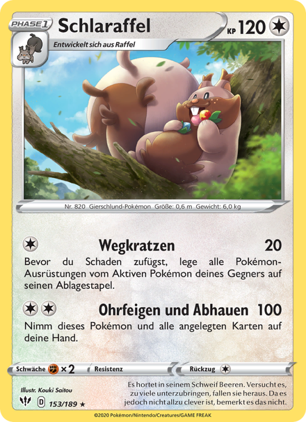 Schlaraffel 153 — Flammende Finsternis (German Pokémon TCG card)