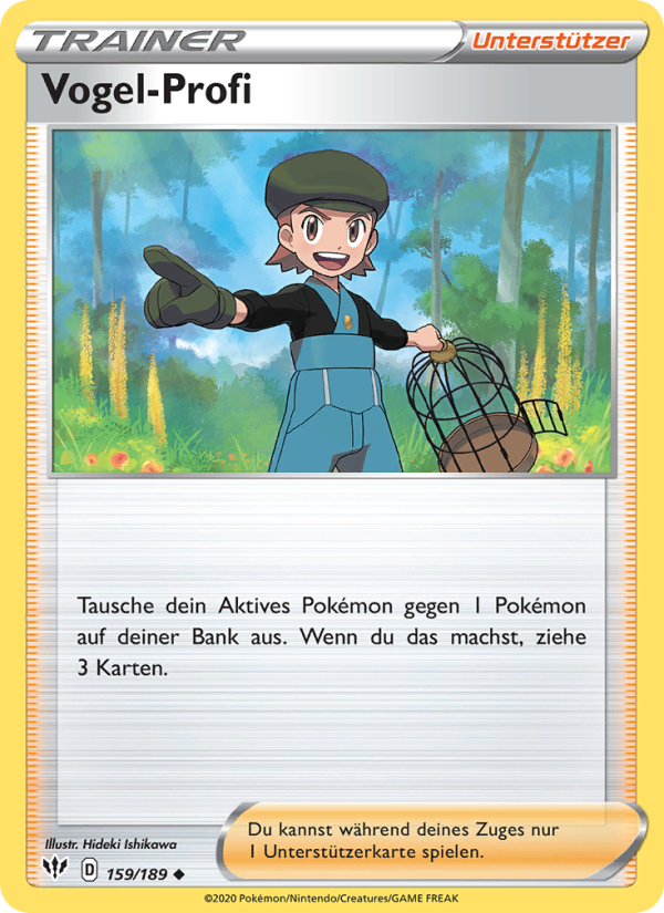 Vogel-Profi 159 — Flammende Finsternis (German Pokémon TCG card)