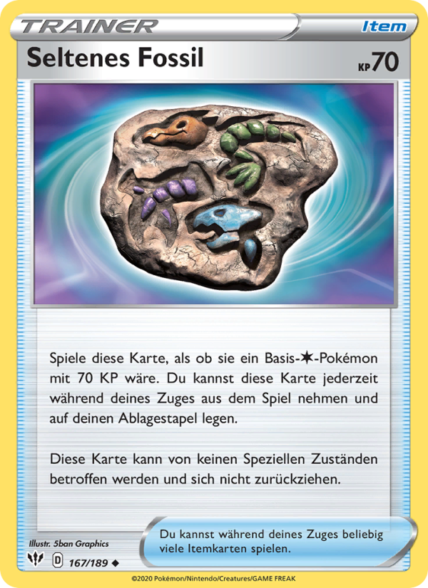 Seltenes Fossil 167 — Flammende Finsternis (German Pokémon TCG card)