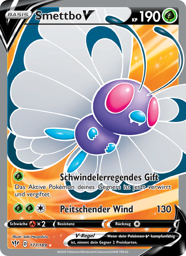 Smettbo V 177 — Flammende Finsternis (German Pokémon TCG card)