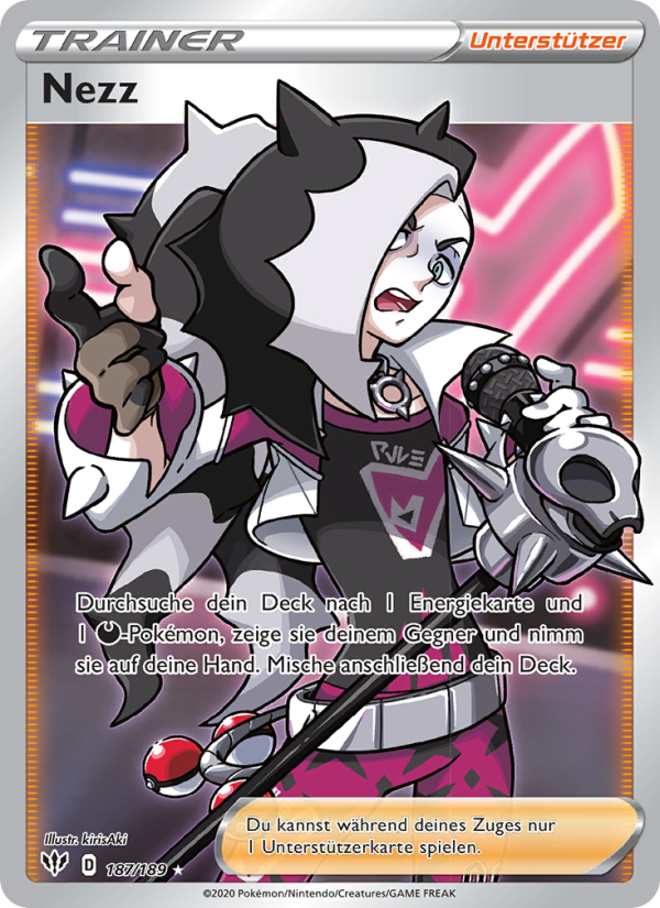 Nezz 187 — Flammende Finsternis (German Pokémon TCG card)
