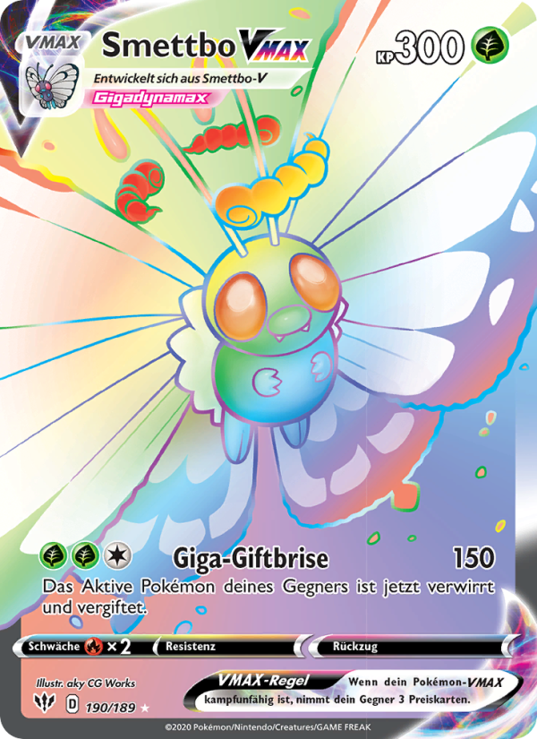 Smettbo VMAX 190 — Flammende Finsternis (German Pokémon TCG card)
