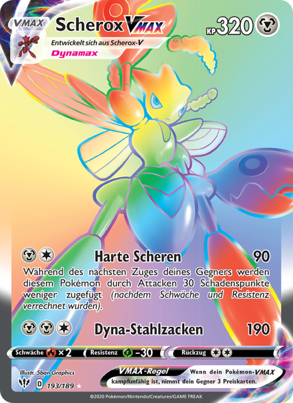 Scherox VMAX 193 — Flammende Finsternis (German Pokémon TCG card)