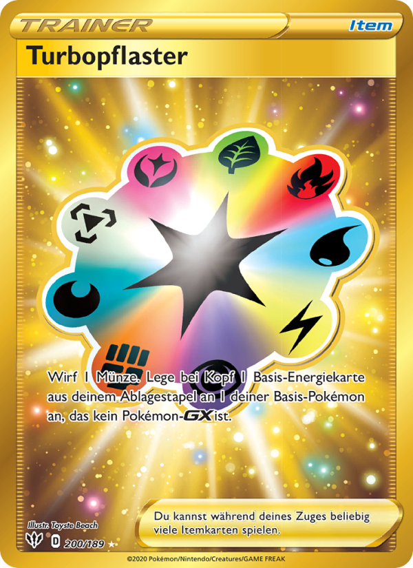 Turbopflaster 200 — Flammende Finsternis (German Pokémon TCG card)
