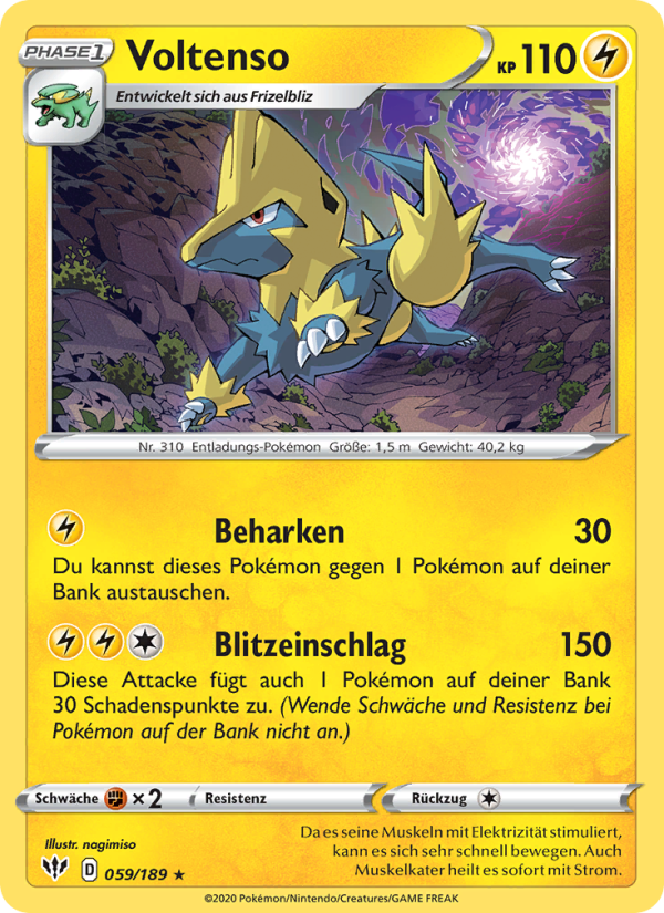 Voltenso 59 — Darkness Ablaze (German Pokémon TCG card)