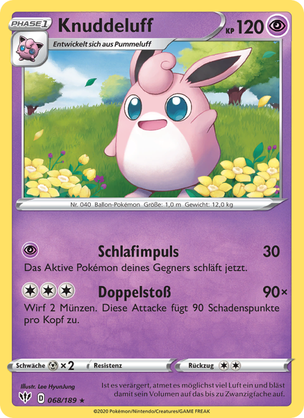 Knuddeluff 68 — Darkness Ablaze (German Pokémon TCG card)