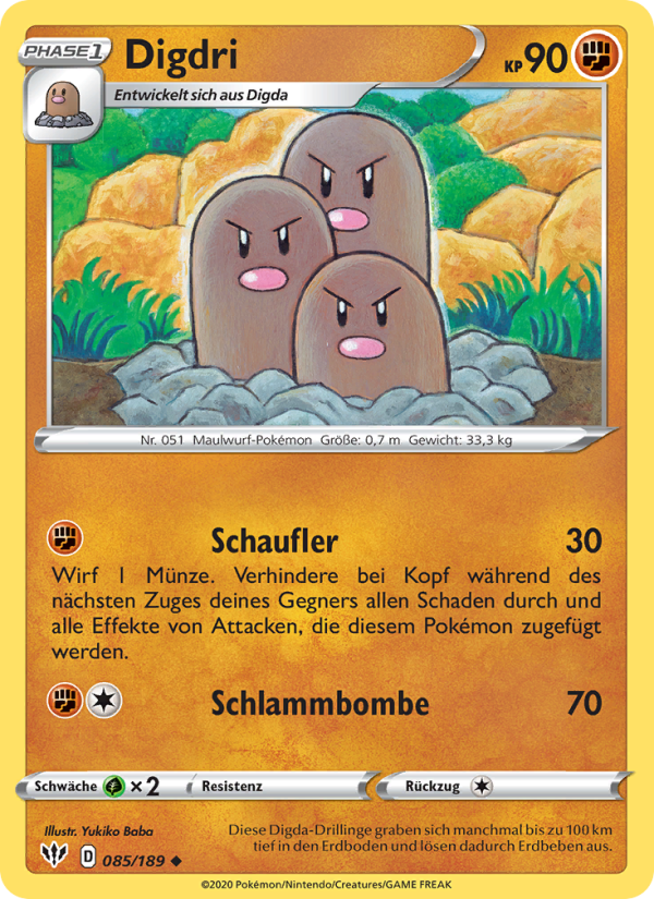 Digdri 85 — Flammende Finsternis (German Pokémon TCG card)