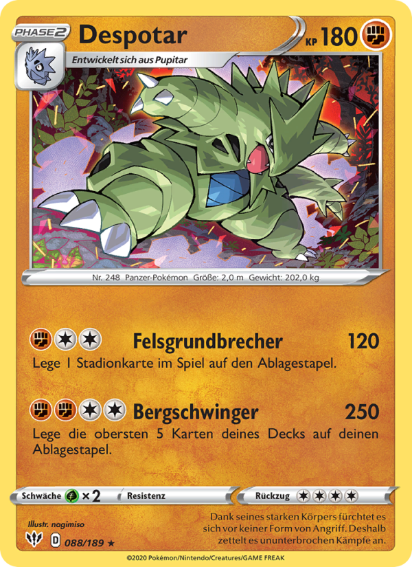 Despotar 88 — Flammende Finsternis (German Pokémon TCG card)