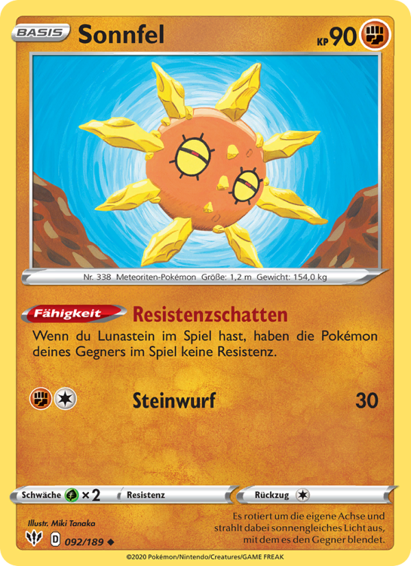 Sonnfel 92 — Flammende Finsternis (German Pokémon TCG card)