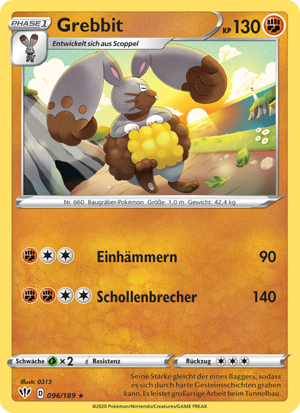 Grebbit 96 — Flammende Finsternis (German Pokémon TCG card)