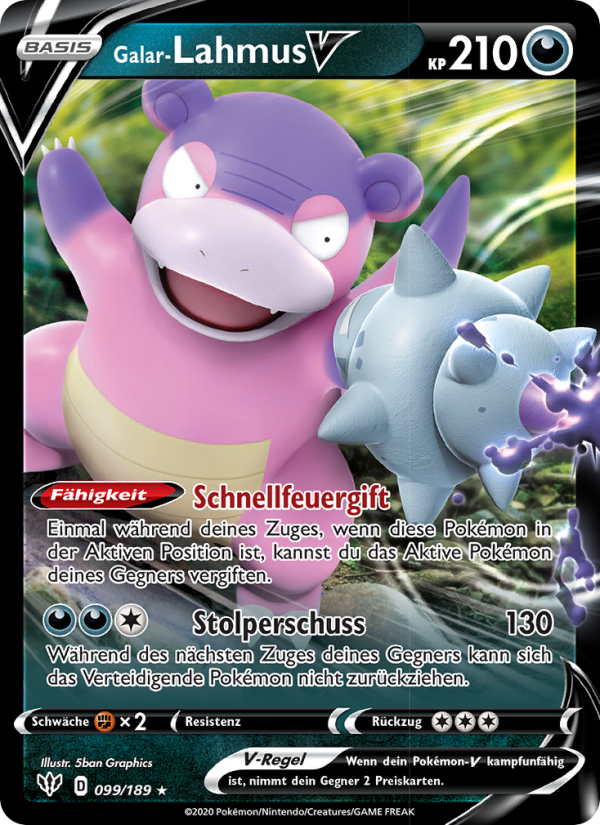 Galar-Lahmus V 99 — Flammende Finsternis (German Pokémon TCG card)