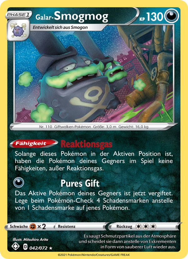 Galar-Smogmog 42 — Glänzendes Schicksal (German Pokémon TCG card)
