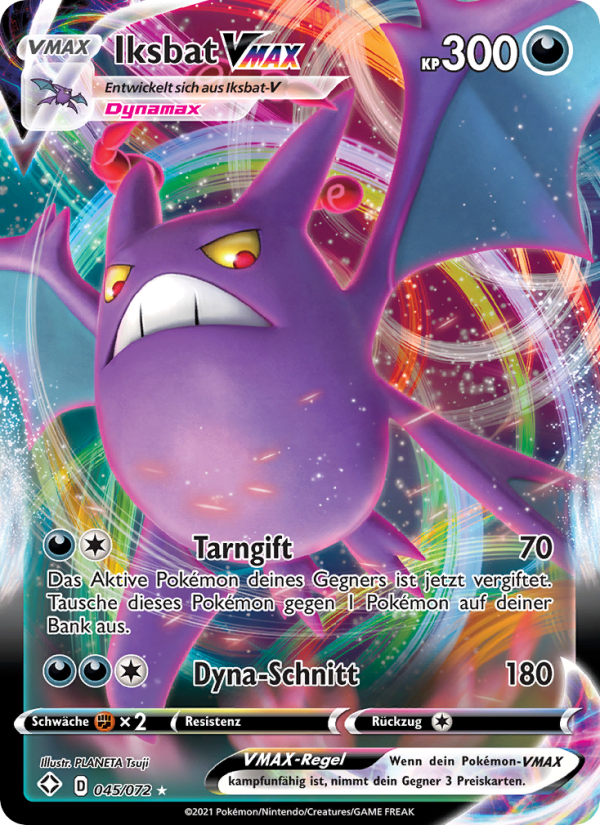 Iksbat VMAX 45 — Glänzendes Schicksal (German Pokémon TCG card)