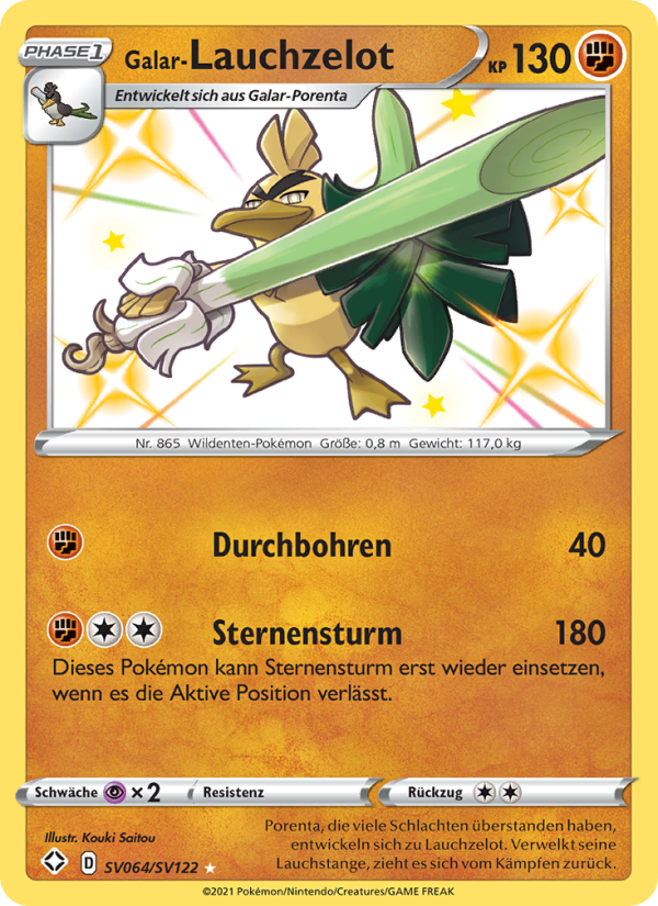 Galar-Lauchzelot SV064 — Glänzendes Schicksal (German Pokémon TCG card)