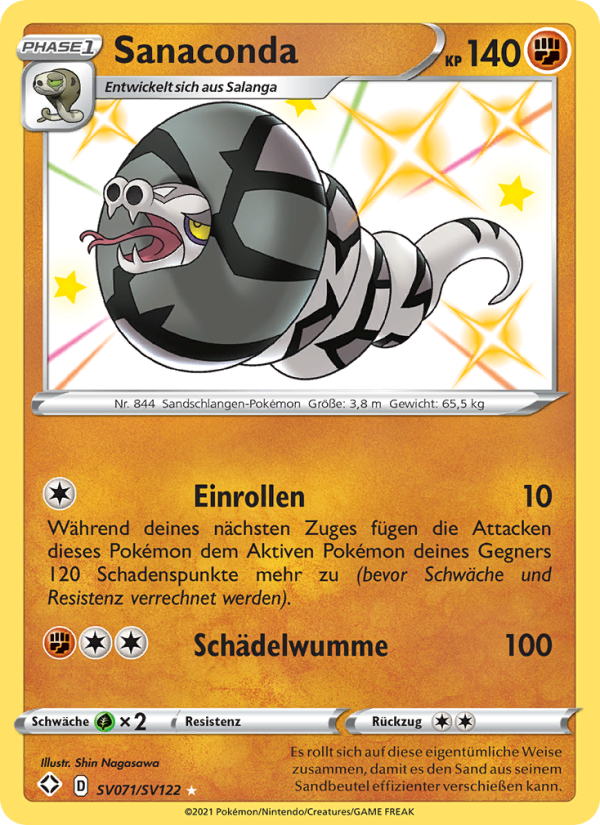 Sanaconda SV071 — Glänzendes Schicksal (German Pokémon TCG card)