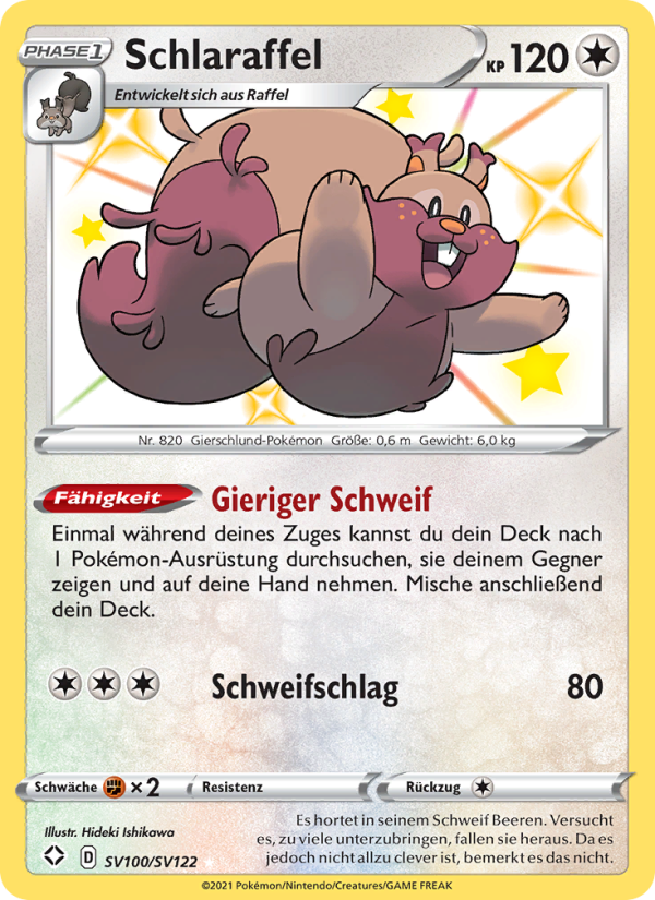 Schlaraffel SV100 — Glänzendes Schicksal (German Pokémon TCG card)