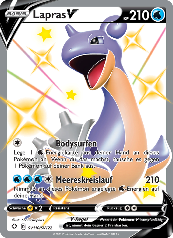 Lapras V SV110 — Glänzendes Schicksal (German Pokémon TCG card)