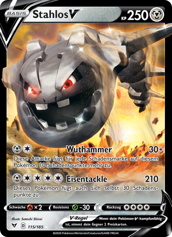 Stahlos V 115 — Farbenschock (German Pokémon TCG card)