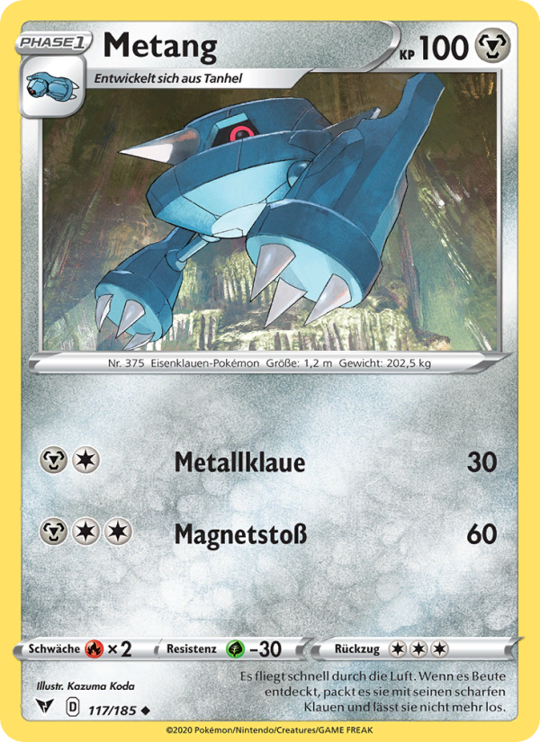 Metang 117 — Farbenschock (German Pokémon TCG card)