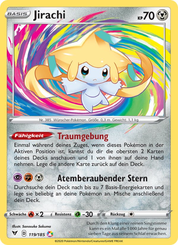 Jirachi 119 — Farbenschock (German Pokémon TCG card)