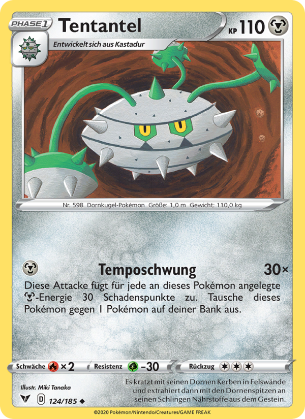 Tentantel 124 — Farbenschock (German Pokémon TCG card)