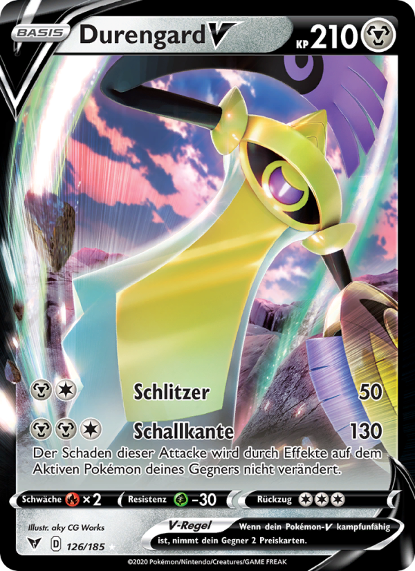 Durengard V 126 — Farbenschock (German Pokémon TCG card)