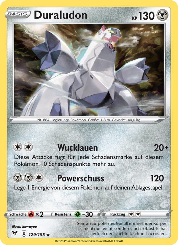 Duraludon 129 — Farbenschock (German Pokémon TCG card)