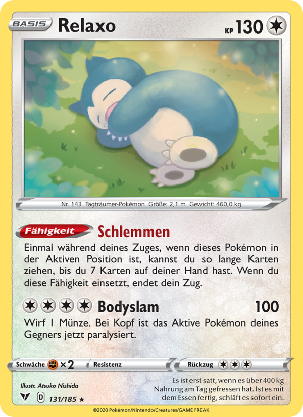 Relaxo 131 — Farbenschock (German Pokémon TCG card)