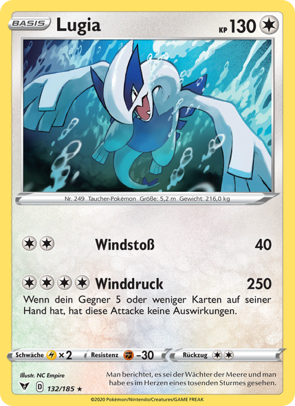 Lugia 132 — Farbenschock (German Pokémon TCG card)