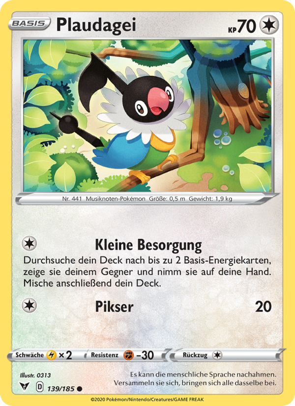 Plaudagei 139 — Farbenschock (German Pokémon TCG card)