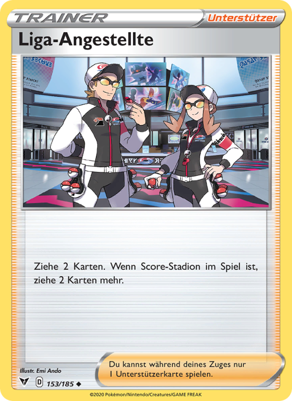 Liga-Angestellte 153 — Farbenschock (German Pokémon TCG card)