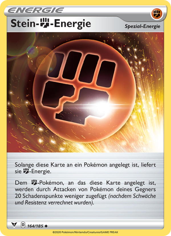 Stein-Fighting-Energie 164 — Farbenschock (German Pokémon TCG card)