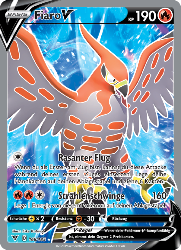 Fiaro V 168 — Farbenschock (German Pokémon TCG card)